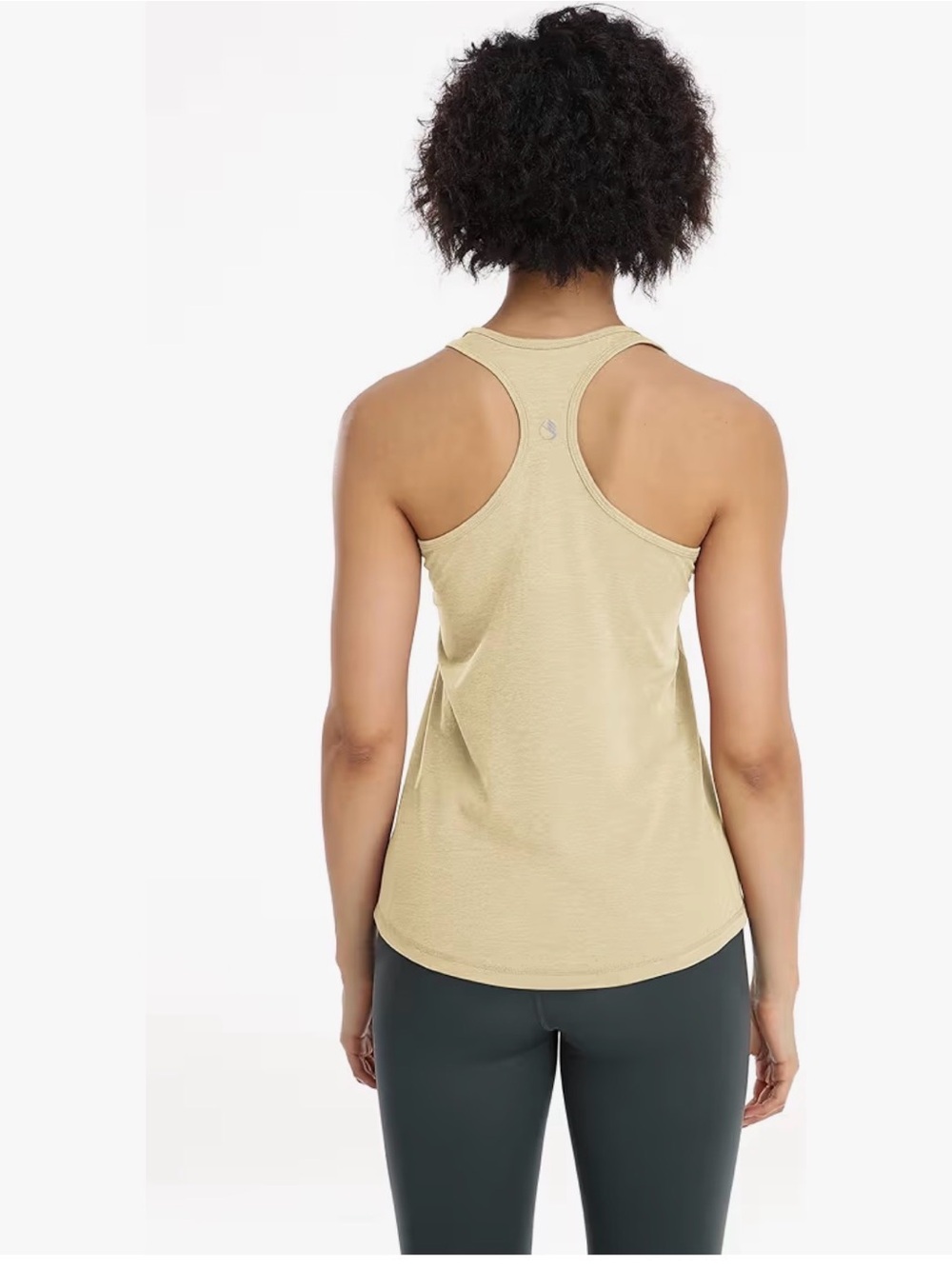 New icyzone Women's Racerback Workout Athletic Running Tank Top Medium Beige